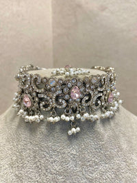 SLIGHTLY IMPERFECT: Silver Necklace Set - Pink - SOKORA JEWELSSLIGHTLY IMPERFECT: Silver Necklace Set - Pink