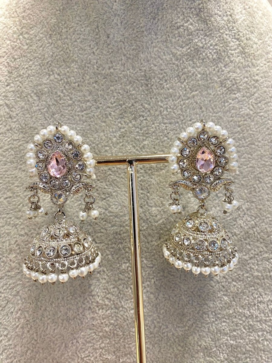 SLIGHTLY IMPERFECT: Silver Necklace Set - Pink - SOKORA JEWELSSLIGHTLY IMPERFECT: Silver Necklace Set - Pink