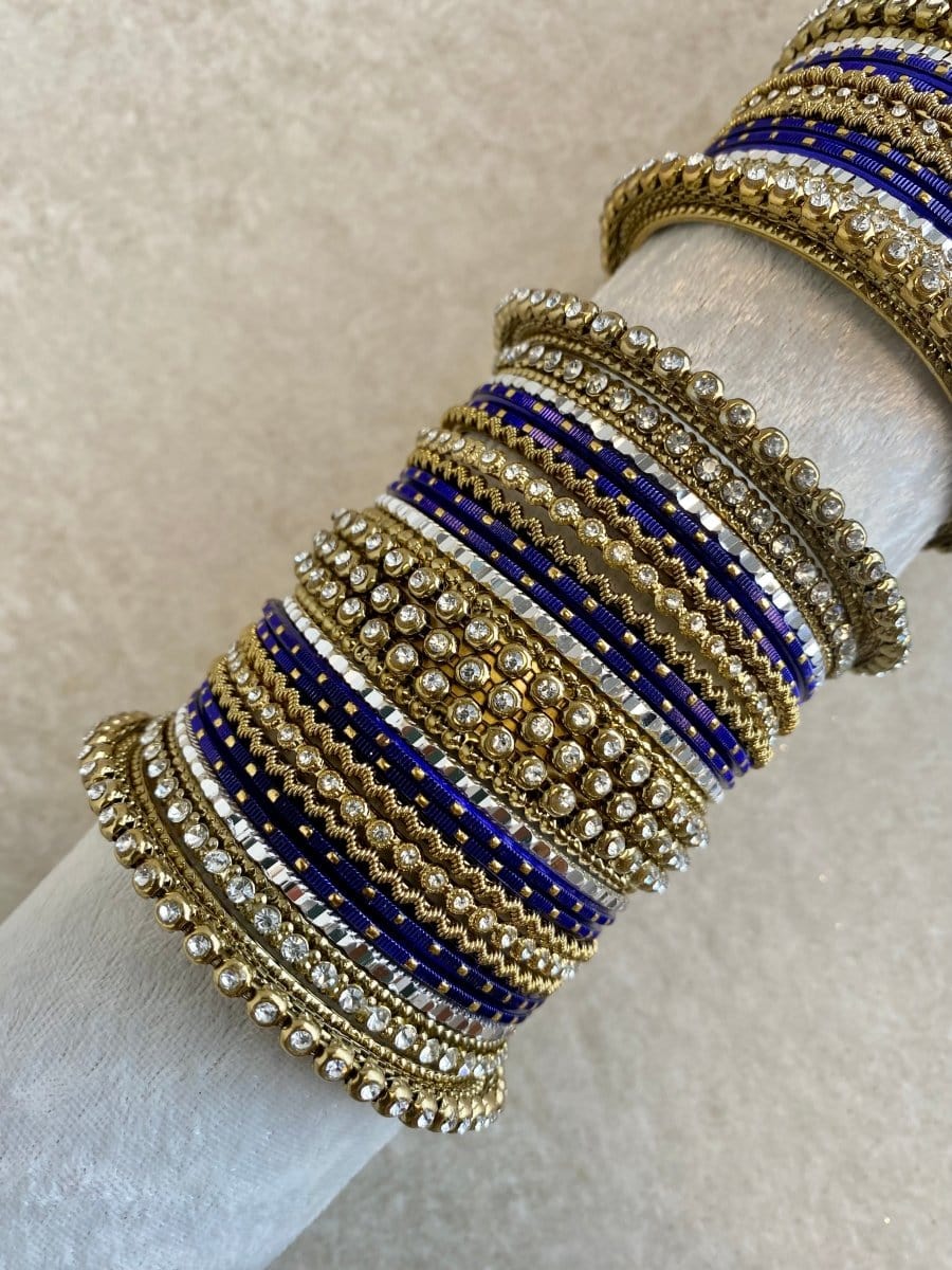 (Slightly Imperfect) Sparkling Bangle Set - Indigo/Navy - SOKORA JEWELS(Slightly Imperfect) Sparkling Bangle Set - Indigo/NavyBANGLES