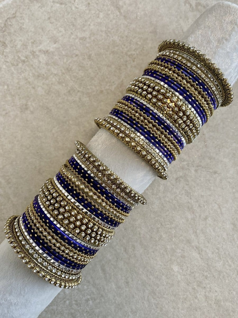 (Slightly Imperfect) Sparkling Bangle Set - Indigo/Navy - SOKORA JEWELS(Slightly Imperfect) Sparkling Bangle Set - Indigo/NavyBANGLES