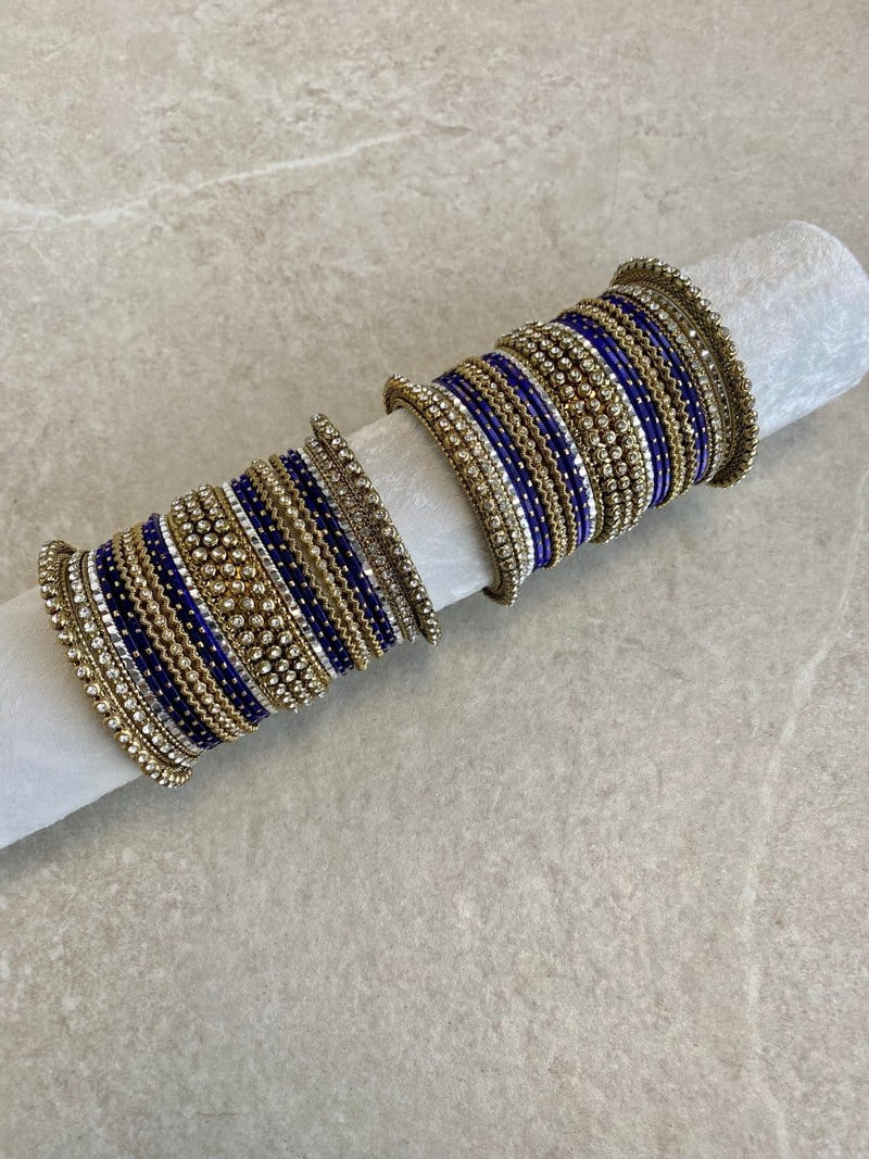 (Slightly Imperfect) Sparkling Bangle Set - Indigo/Navy - SOKORA JEWELS(Slightly Imperfect) Sparkling Bangle Set - Indigo/NavyBANGLES