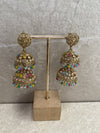 (Slightly Imperfect) Tiered Jhumka Earrings - Multicolour - SOKORA JEWELS(Slightly Imperfect) Tiered Jhumka Earrings - Multicolour