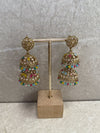 (Slightly Imperfect) Tiered Jhumka Earrings - Multicolour - SOKORA JEWELS(Slightly Imperfect) Tiered Jhumka Earrings - Multicolour
