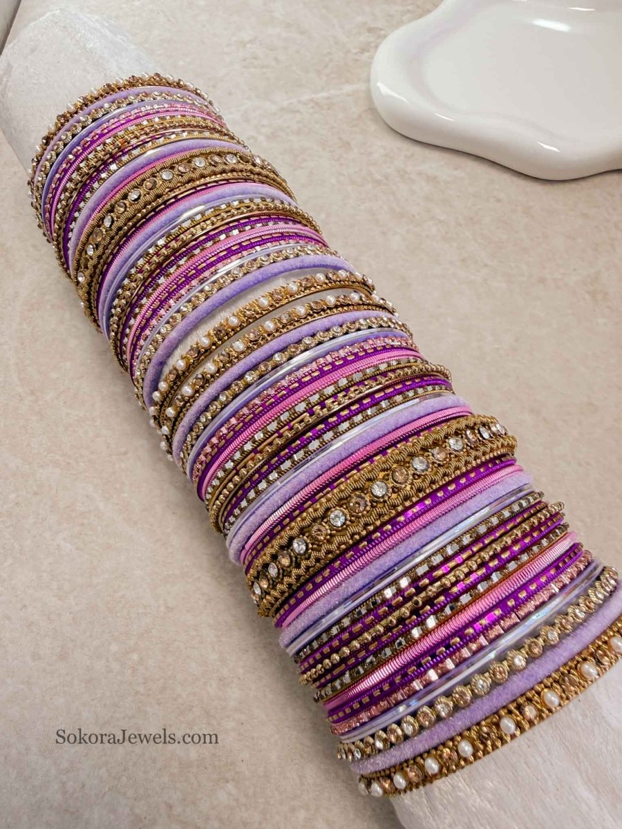 (Slightly less than perfect) 2.10 Clearance Purple Bangle set - SOKORA JEWELS(Slightly less than perfect) 2.10 Clearance Purple Bangle setBANGLES