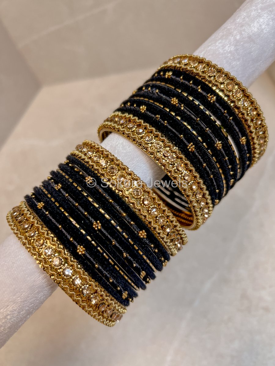 (Slightly less than perfect) 2.8 Clearance Bangle Set Black - SOKORA JEWELS(Slightly less than perfect) 2.8 Clearance Bangle Set BlackBANGLES