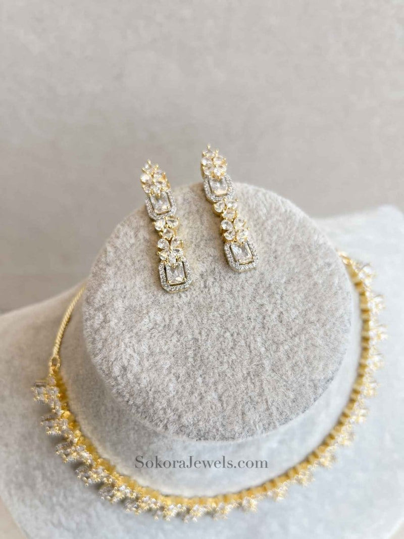 Slim American Diamond sets - SOKORA JEWELSSlim American Diamond setsNECKLACE SETS