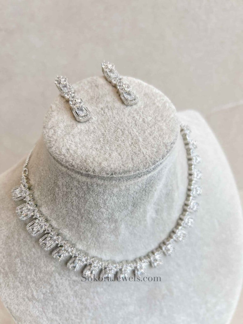 Slim American Diamond sets - SOKORA JEWELSSlim American Diamond setsNECKLACE SETS