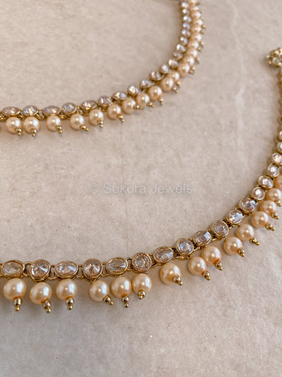 Slim Antique Gold Anklets - Golden - SOKORA JEWELSSlim Antique Gold Anklets - Golden