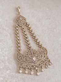 Slim Diamante Jhumar - Antique Gold - SOKORA JEWELSSlim Diamante Jhumar - Antique Gold