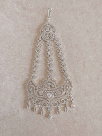 Slim Diamante Jhumar - Silver - SOKORA JEWELSSlim Diamante Jhumar - Silver
