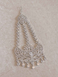 Slim Diamante Jhumar - Silver - SOKORA JEWELSSlim Diamante Jhumar - Silver