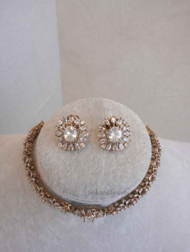 Small Antique Diamante Choker Set - SOKORA JEWELSSmall Antique Diamante Choker SetNECKLACE SETS