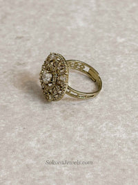Small Antique Gold & Diamante Ring - SOKORA JEWELSSmall Antique Gold & Diamante RingRING