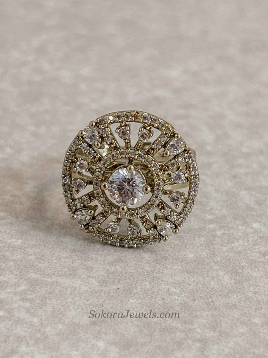 Small Antique Gold & Diamante Ring - SOKORA JEWELSSmall Antique Gold & Diamante RingRING