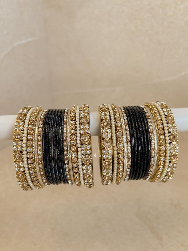 Small Bejewelled Bangle Set - 10 Colour Options - SOKORA JEWELSSmall Bejewelled Bangle Set - 10 Colour OptionsBANGLES