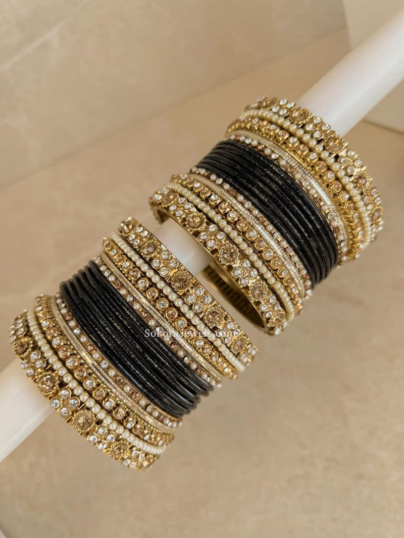 Small Bejewelled Bangle Set - 10 Colour Options - SOKORA JEWELSSmall Bejewelled Bangle Set - 10 Colour OptionsBANGLES