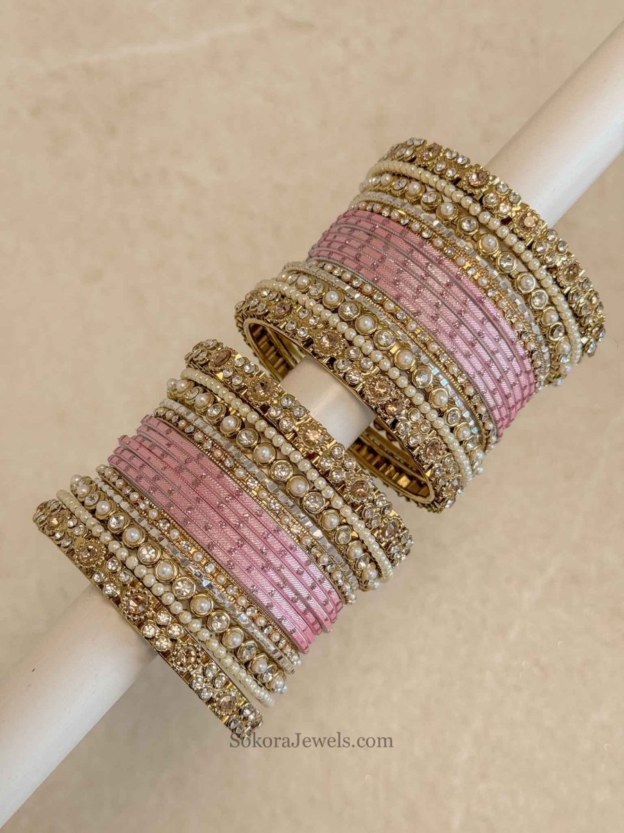 Small Bejewelled Bangle Set - 10 Colour Options - SOKORA JEWELSSmall Bejewelled Bangle Set - 10 Colour OptionsBANGLES