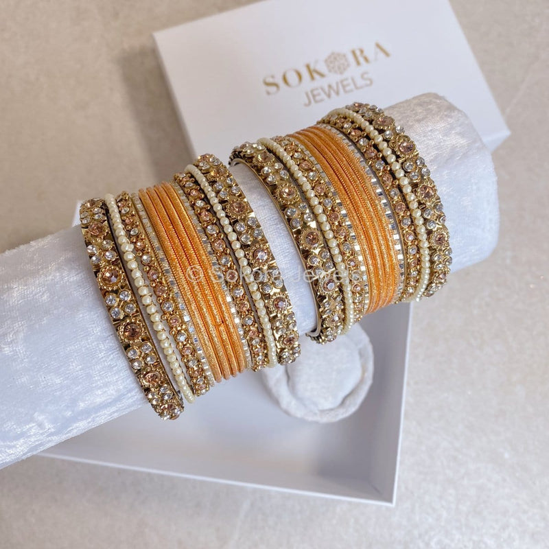 Small Bejewelled Bangle Set - 10 Colour Options - SOKORA JEWELSSmall Bejewelled Bangle Set - 10 Colour OptionsBANGLES