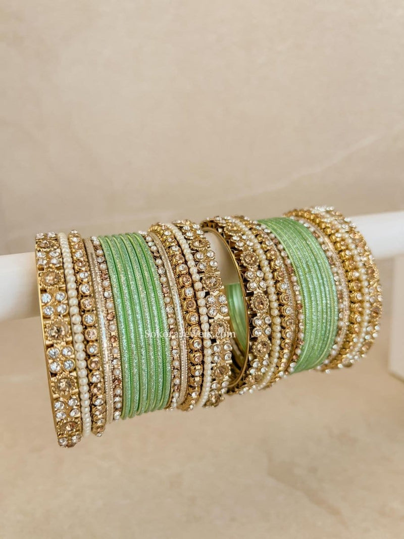 Small Bejewelled Bangle Set - 10 Colour Options - SOKORA JEWELSSmall Bejewelled Bangle Set - 10 Colour OptionsBANGLES