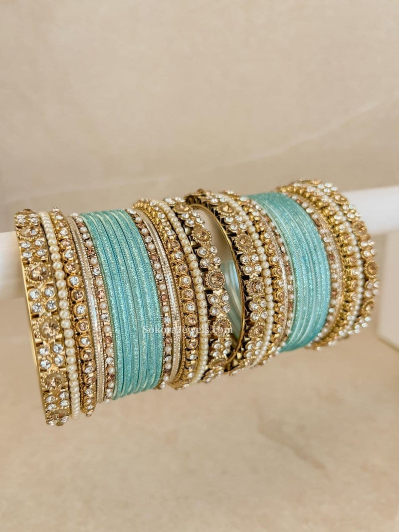 Small Bejewelled Bangle Set - 10 Colour Options - SOKORA JEWELSSmall Bejewelled Bangle Set - 10 Colour OptionsBANGLES