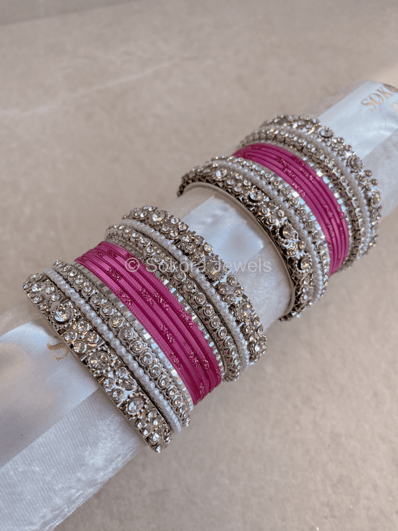 Small Bejewelled Bangle Set - 8 Colour Options - SOKORA JEWELSSmall Bejewelled Bangle Set - 8 Colour OptionsBANGLES