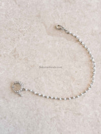 Small Clip on Silver Nath With Pearl chain - SOKORA JEWELSSmall Clip on Silver Nath With Pearl chain