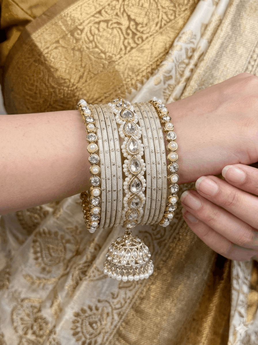 Small Cream Bangles Set - SOKORA JEWELSSmall Cream Bangles SetBANGLES