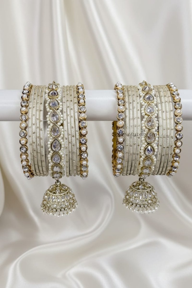 Small Cream Bangles Set - SOKORA JEWELSSmall Cream Bangles SetBANGLES