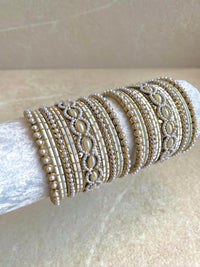 Small Cream Pearly Bangle Set - SOKORA JEWELSSmall Cream Pearly Bangle SetBANGLES