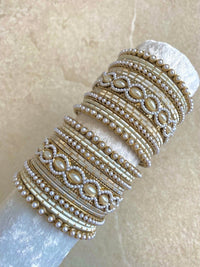Small Cream Pearly Bangle Set - SOKORA JEWELSSmall Cream Pearly Bangle SetBANGLES