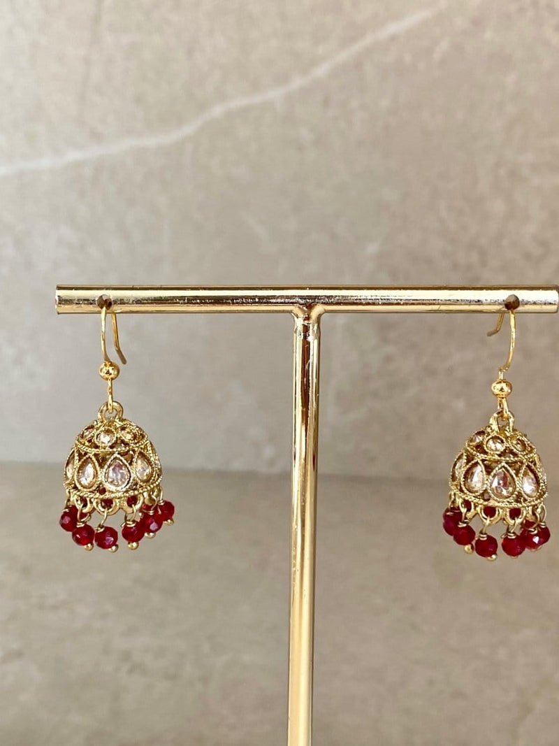 Small Crystal Jhumkas - 2 Colours - SOKORA JEWELSSmall Crystal Jhumkas - 2 Colours