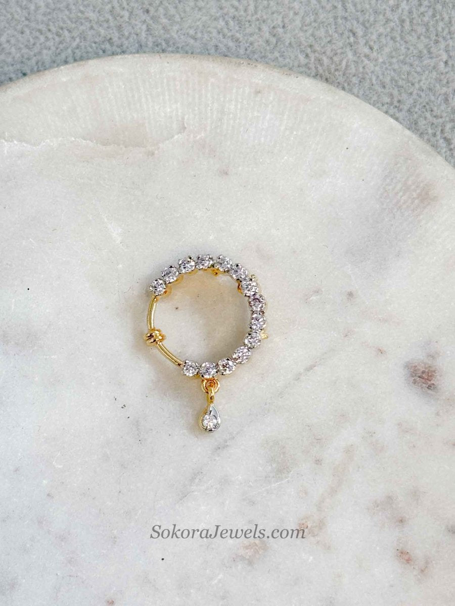 Small Crystal Nose Rings - Clip On - SOKORA JEWELSSmall Crystal Nose Rings - Clip On