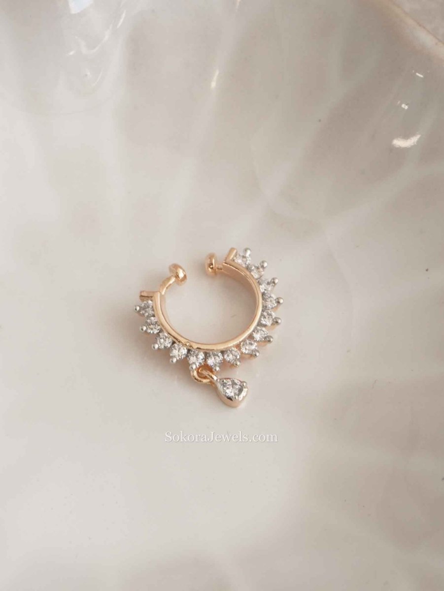 Small Crystal Nose rings - Non pierced - SOKORA JEWELSSmall Crystal Nose rings - Non pierced