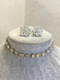 Small Dainty Silver Necklace & Tops Set - SOKORA JEWELSSmall Dainty Silver Necklace & Tops SetChoker Sets