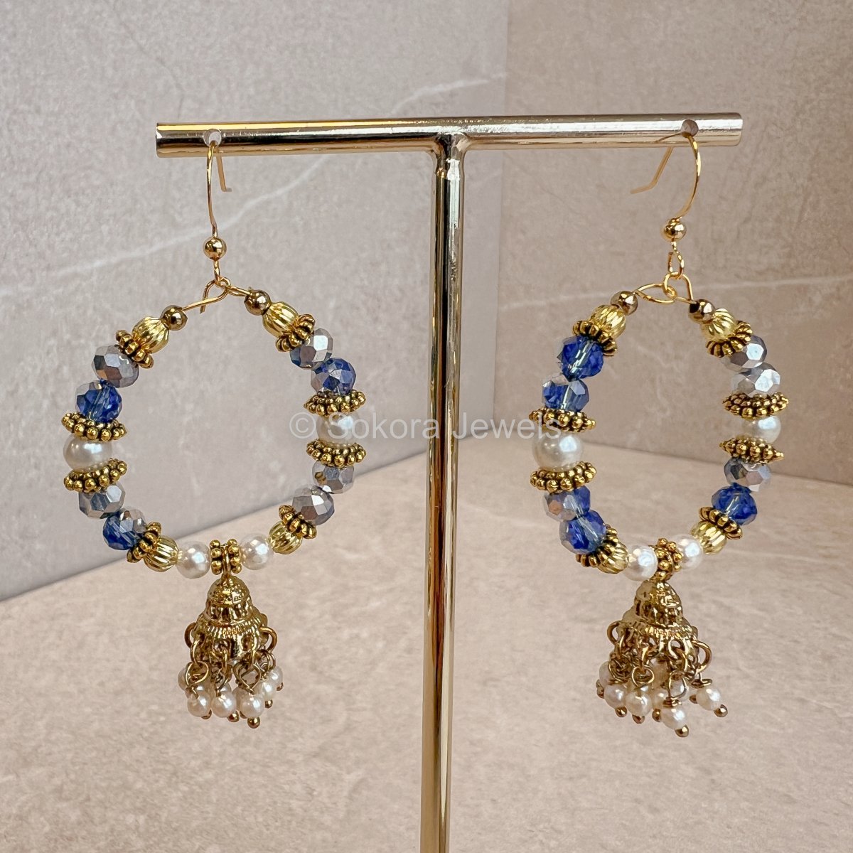 Small Dark Blue Hoops - SOKORA JEWELSSmall Dark Blue Hoops