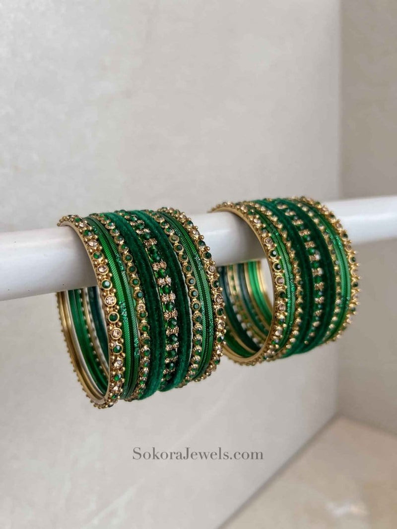 Small Dark Green Bangle set - SOKORA JEWELSSmall Dark Green Bangle setBANGLES