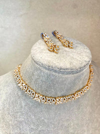 Small Diamante Gold Necklace Set - SOKORA JEWELSSmall Diamante Gold Necklace Set