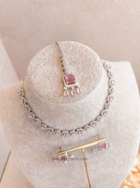 Small Diamante Set with Chandbali Earrings - SOKORA JEWELSSmall Diamante Set with Chandbali EarringsNECKLACE SETS