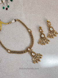 Small Drop Pendant Necklace & Earring Set - Indian Wedding Guest Jewellery - SOKORA JEWELSSmall Drop Pendant Necklace & Earring Set - Indian Wedding Guest Jewellery