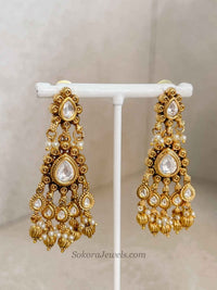 Small Drop Pendant Necklace & Earring Set - Indian Wedding Guest Jewellery - SOKORA JEWELSSmall Drop Pendant Necklace & Earring Set - Indian Wedding Guest Jewellery