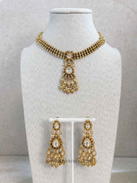 Small Drop Pendant Necklace & Earring Set - Indian Wedding Guest Jewellery - SOKORA JEWELSSmall Drop Pendant Necklace & Earring Set - Indian Wedding Guest Jewellery