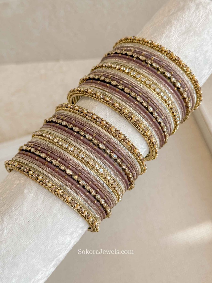 Small Dusky Multishade Bangle set - Browns - SOKORA JEWELSSmall Dusky Multishade Bangle set - BrownsBANGLES