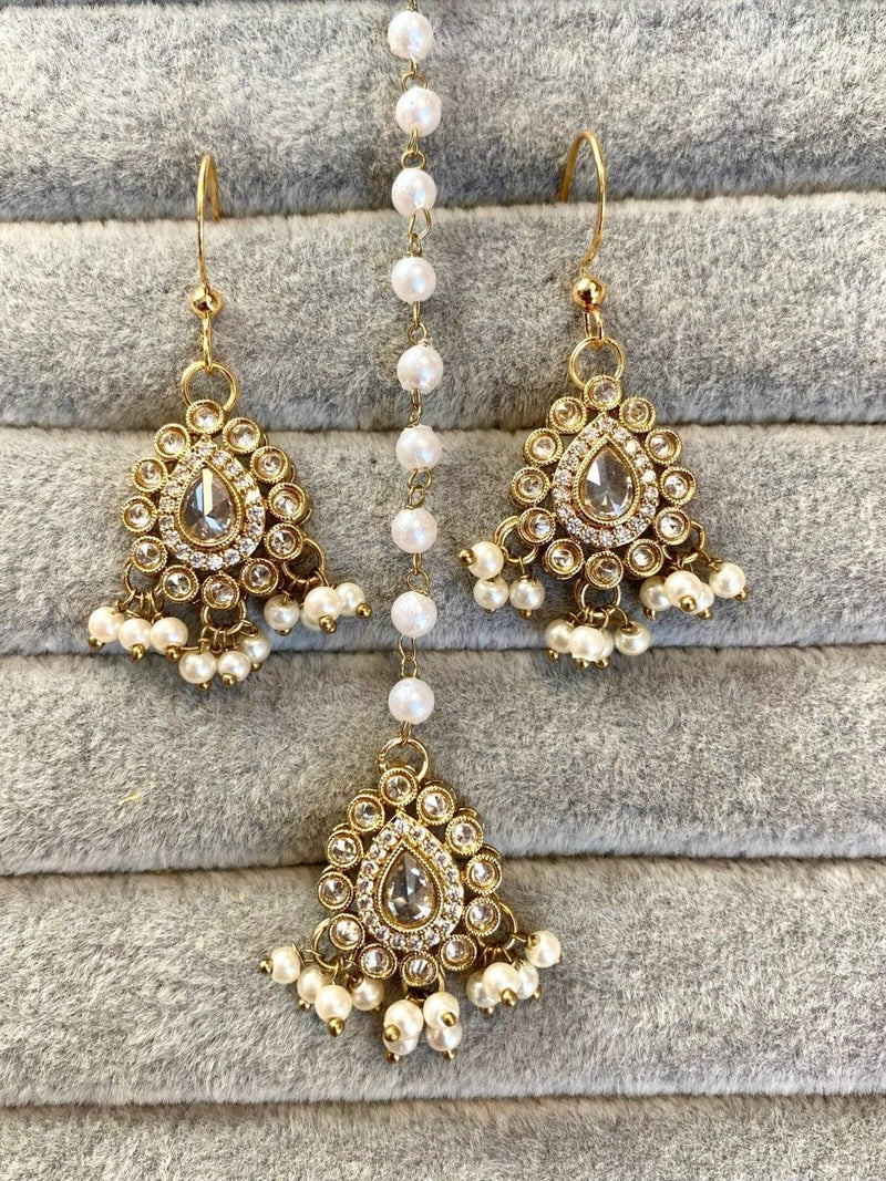 Small Earring and Tikka set - 2 Colours - SOKORA JEWELSSmall Earring and Tikka set - 2 Colours