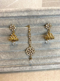 Small Earring & Tikka Set - Clear - SOKORA JEWELSSmall Earring & Tikka Set - Clear