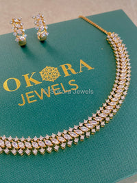 Small Elegant Diamante Set - Gold/Clear - SOKORA JEWELSSmall Elegant Diamante Set - Gold/ClearNECKLACE SETS