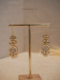 Small Faux Kundan Pearl Drop Earrings - SOKORA JEWELSSmall Faux Kundan Pearl Drop Earrings