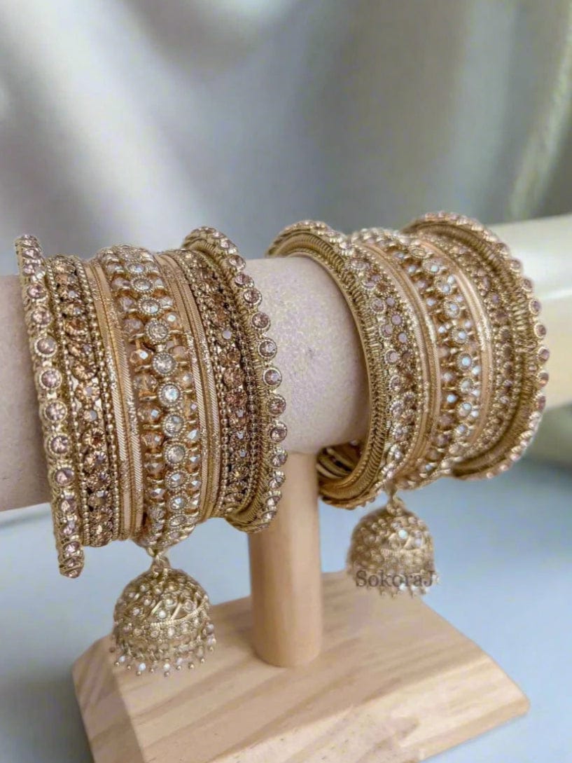 Small Golden Shimmer Bangle set - SOKORA JEWELSSmall Golden Shimmer Bangle setBANGLES
