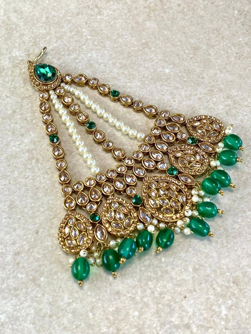 Small imperfections: Lucie Bridal Necklace Set - Green - SOKORA JEWELSSmall imperfections: Lucie Bridal Necklace Set - Green