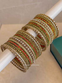 Small Khaki & Orange Bangle set - SOKORA JEWELSSmall Khaki & Orange Bangle setBANGLES