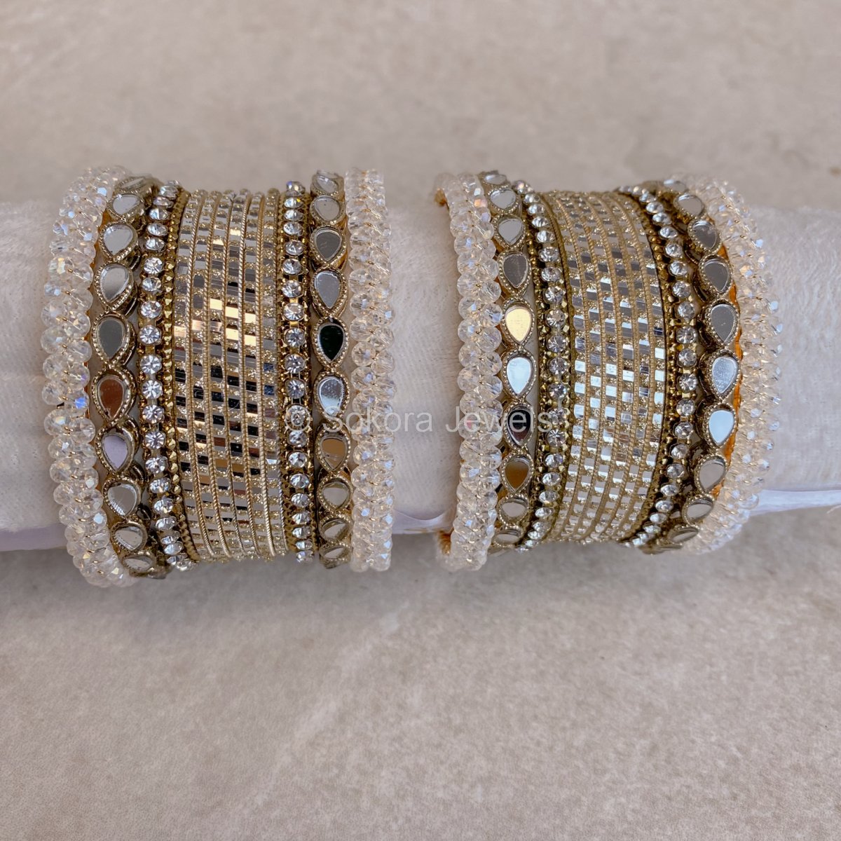 Small Krystal Mirror Bangle Set - SOKORA JEWELSSmall Krystal Mirror Bangle SetBANGLES